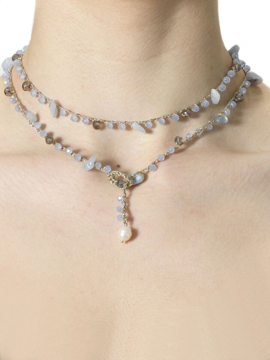 Long Necklace - Light blue