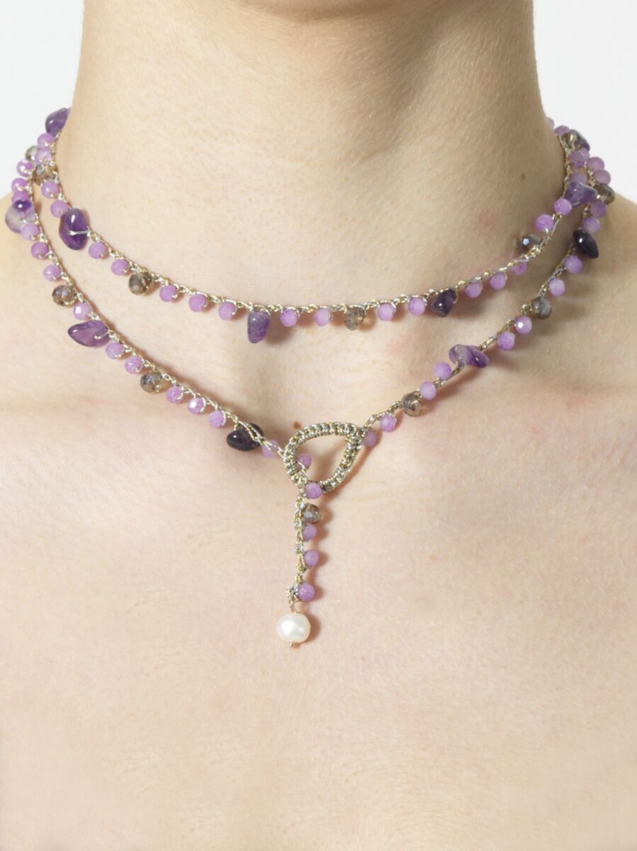 Long Necklace - Lilac