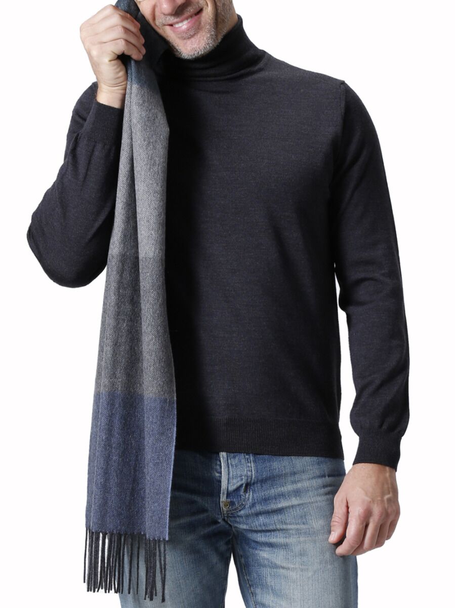 Cashmere Grey Light Blue Scarf